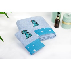 Πετσέτες Παιδικές Σετ Dinosaur 179 Sky Blue Cotton Dimcol 2Τεμ Πετσέτες Παιδικές Σετ Dinosaur 179 Sky Blue Cotton Dimcol 2Τεμ