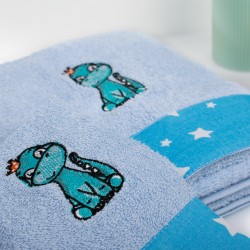 Πετσέτες Παιδικές Σετ Dinosaur 179 Sky Blue Cotton Dimcol 2Τεμ