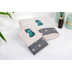 Πετσέτες Παιδικές Σετ Dinosaur 181 Ecru-Grey Cotton Dimcol 2Τεμ Πετσέτες Παιδικές Σετ Dinosaur 181 Ecru-Grey Cotton Dimcol 2Τεμ