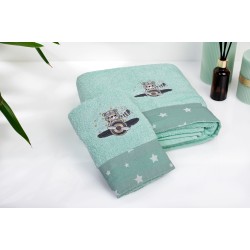 Πετσέτες Παιδικές Σετ Aviator 186 Mint Cotton Dimcol 2Τεμ