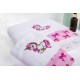 Πετσέτες Παιδικές Σετ Unicorn 188 White-Pink Cotton Dimcol 2Τεμ