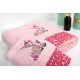 Πετσέτες Παιδικές Σετ Deer 196 Pink Cotton Dimcol 2Τεμ