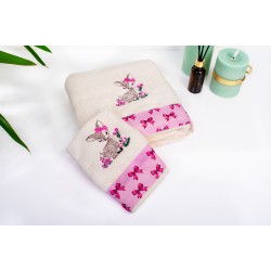 Πετσέτες Παιδικές Σετ Deer 198 Ecru-Pink Cotton Dimcol 2Τεμ Πετσέτες Παιδικές Σετ Deer 198 Ecru-Pink Cotton Dimcol 2Τεμ