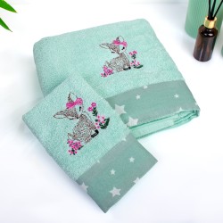 Πετσέτες Παιδικές Σετ Deer 199 Mint Cotton Dimcol 2Τεμ