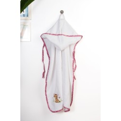 Κάπα Βρεφική Giraffe 172 White- Pink Cotton Dimcol (75x85) 1Τεμ