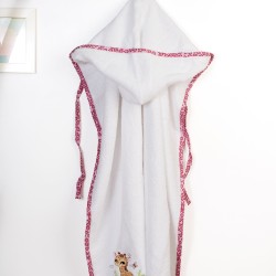 Κάπα Βρεφική Giraffe 172 White- Pink Cotton Dimcol (75x85) 1Τεμ