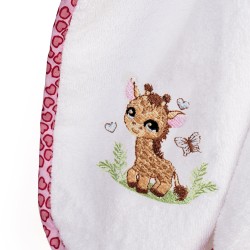 Κάπα Βρεφική Giraffe 172 White- Pink Cotton Dimcol (75x85) 1Τεμ