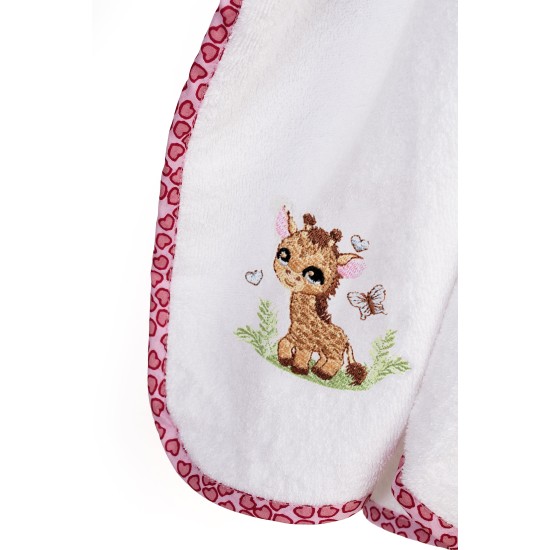 Κάπα Βρεφική Giraffe 172 White- Pink Cotton Dimcol (75x85) 1Τεμ