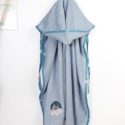 Κάπα Βρεφική Cloudy Bear 175 Sky Blue Cotton Dimcol (75x85) 1Τεμ