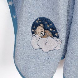 Κάπα Βρεφική Cloudy Bear 175 Sky Blue Cotton Dimcol (75x85) 1Τεμ