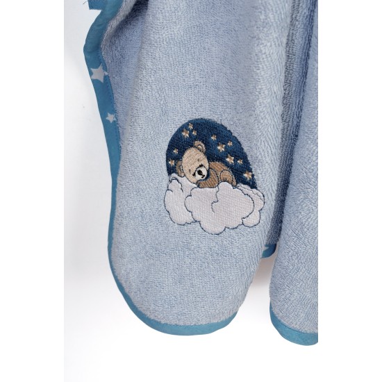 Κάπα Βρεφική Cloudy Bear 175 Sky Blue Cotton Dimcol (75x85) 1Τεμ