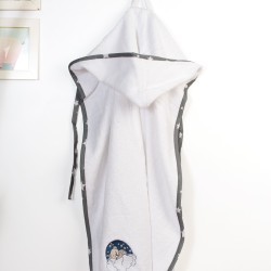 Κάπα Βρεφική Cloudy Bear 176 White-Grey Cotton Dimcol (75x85) 1Τεμ