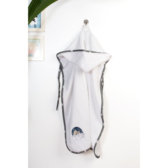 Κάπα Βρεφική Cloudy Bear 176 White-Grey Cotton Dimcol (75x85) 1Τεμ