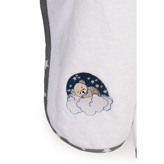 Κάπα Βρεφική Cloudy Bear 176 White-Grey Cotton Dimcol (75x85) 1Τεμ