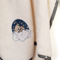 Κάπα Βρεφική Cloudy Bear 177 Ecru-Grey Cotton Dimcol (75x85) 1Τεμ