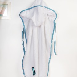 Κάπα Βρεφική Dinosaur 180 White-Sky Blue Cotton Dimcol (75x85) 1Τεμ