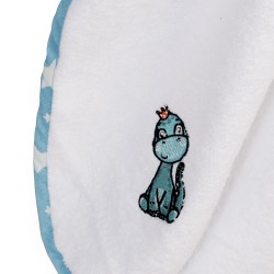 Κάπα Βρεφική Dinosaur 180 White-Sky Blue Cotton Dimcol (75x85) 1Τεμ