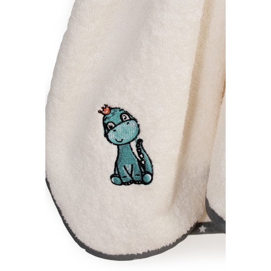 Κάπα Βρεφική Dinosaur 181 Ecru-Grey Cotton Dimcol (75x85) 1Τεμ