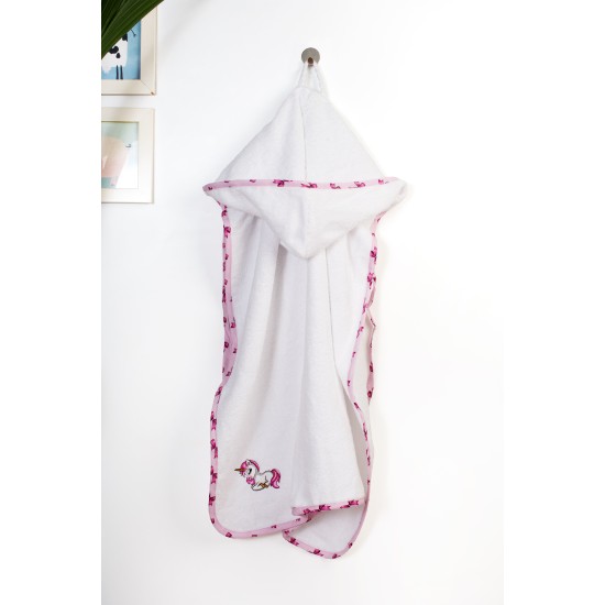 Κάπα Βρεφική Unicorn 188 White-Pink Cotton Dimcol (75x85) 1Τεμ