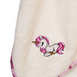 Κάπα Βρεφική Unicorn 189 Ecru-Pink Cotton Dimcol (75x85) 1Τεμ