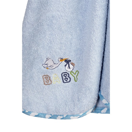 Κάπα Βρεφική Stork 191 Sky Blue Cotton Dimcol (75x85) 1Τεμ