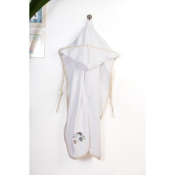 Κάπα Βρεφική Stork 193 White-Yellow Cotton Dimcol (75x85) 1Τεμ