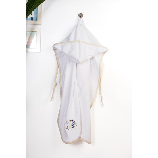 Κάπα Βρεφική Stork 193 White-Yellow Cotton Dimcol (75x85) 1Τεμ