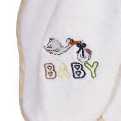 Κάπα Βρεφική Stork 193 White-Yellow Cotton Dimcol (75x85) 1Τεμ