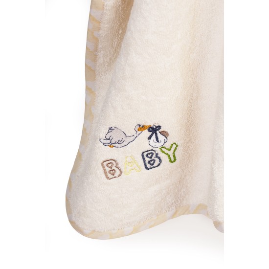 Κάπα Βρεφική Stork 194 Ecru-Yellow Cotton Dimcol (75x85) 1Τεμ
