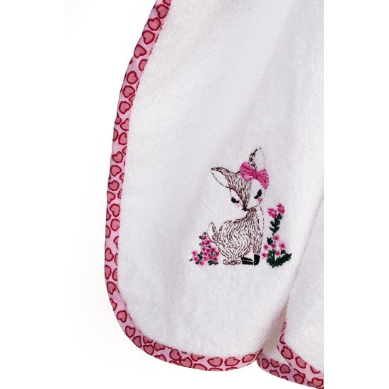 Κάπα Βρεφική Deer 197 White-Pink Cotton Dimcol (75x85) 1Τεμ