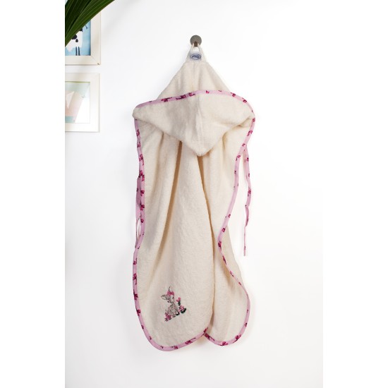 Κάπα Βρεφική Deer 198 Ecru-Pink Cotton Dimcol (75x85) 1Τεμ