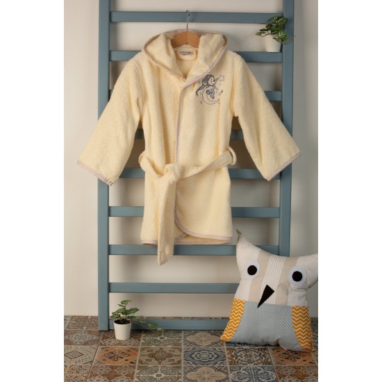 Μπουρνούζι Βρεφικό Με Κουκούλα Bebe Dreaming Elephant 169 Ecru Cotton Dimcol 1Τεμ
