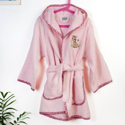 Μπουρνούζι Παιδικό Με Κουκούλα Giraffe 171 Pink Cotton Dimcol 1Τεμ