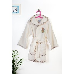 Μπουρνούζι Παιδικό Με Κουκούλα Giraffe 173 Ecru-Multi Cotton Dimcol 1Τεμ