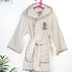 Μπουρνούζι Παιδικό Με Κουκούλα Giraffe 173 Ecru-Multi Cotton Dimcol 1Τεμ