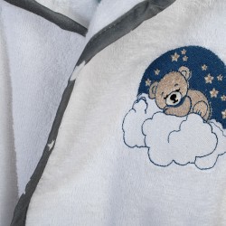 Μπουρνούζι Παιδικό Με Κουκούλα Cloudy Bear 176 White-Grey Cotton Dimcol 1Τεμ