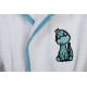 Μπουρνούζι Παιδικό Με Κουκούλα Dinosaur 180 White-Sky Blue Cotton Dimcol 1Τεμ