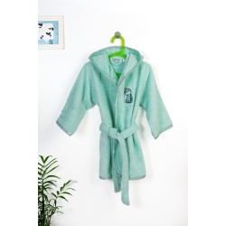 Μπουρνούζι Παιδικό Με Κουκούλα Dinosaur 182 Mint Cotton Dimcol 1Τεμ