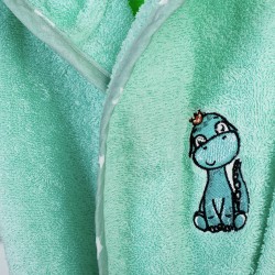 Μπουρνούζι Παιδικό Με Κουκούλα Dinosaur 182 Mint Cotton Dimcol 1Τεμ