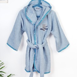 Μπουρνούζι Παιδικό Με Κουκούλα Aviator 183 Sky Blue Cotton Dimcol 1Τεμ