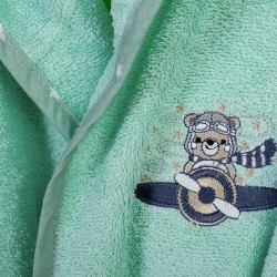 Μπουρνούζι Παιδικό Με Κουκούλα Aviator 186 Mint Cotton Dimcol 1Τεμ