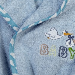 Μπουρνούζι Παιδικό Με Κουκούλα Stork 191 Sky Blue Cotton Dimcol 1Τεμ