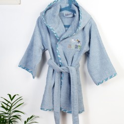 Μπουρνούζι Παιδικό Με Κουκούλα Stork 191 Sky Blue Cotton Dimcol 1Τεμ