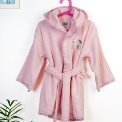 Μπουρνούζι Παιδικό Με Κουκούλα Stork 192 Pink Cotton Dimcol 1Τεμ