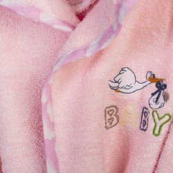 Μπουρνούζι Παιδικό Με Κουκούλα Stork 192 Pink Cotton Dimcol 1Τεμ