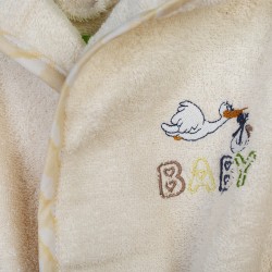 Μπουρνούζι Παιδικό Με Κουκούλα Stork 194 Ecru-Yellow Cotton Dimcol 1Τεμ