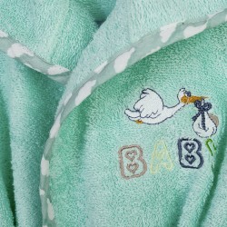 Μπουρνούζι Παιδικό Με Κουκούλα Stork 195 Mint Cotton Dimcol 1Τεμ