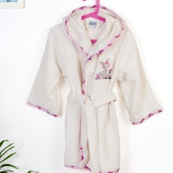 Μπουρνούζι Παιδικό Με Κουκούλα Deer 198 Ecru-Pink Cotton Dimcol 1Τεμ