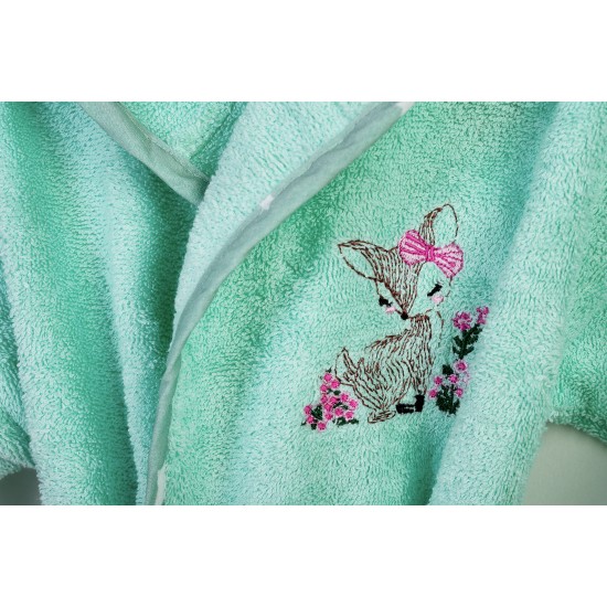 Μπουρνούζι Παιδικό Με Κουκούλα Deer 199 Mint Cotton Dimcol 1Τεμ