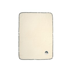 Κουβέρτα Πικέ Βρεφική Αγκαλιάς Cloudy Bear 177 Ecru-Grey Cotton Dimcol (80x110) 1Τεμ